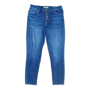 STS Blue Jeans Sz 27 Raw Hem Stretch Denim Exposed Button Fly